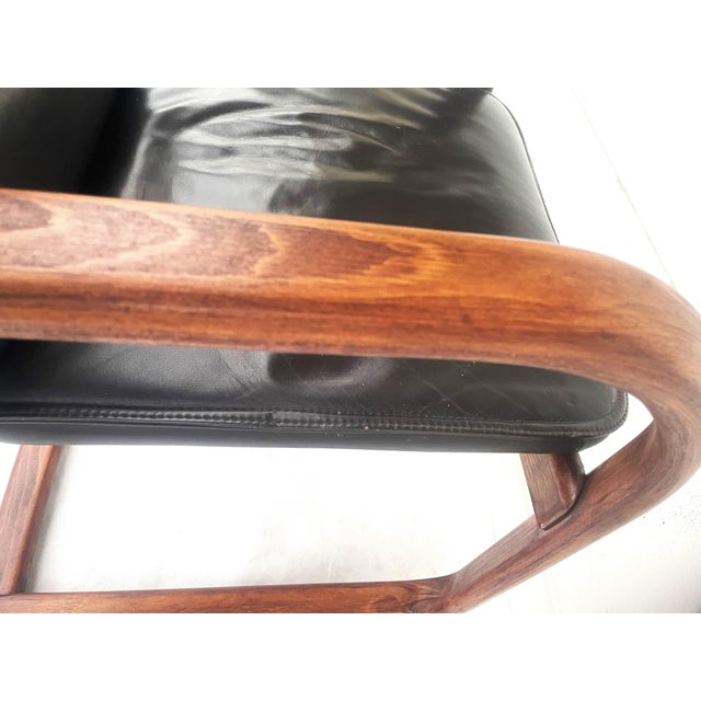 Mid-Century Bentwood Chair in Leather, 1950s For Sale - Image 13 of 16