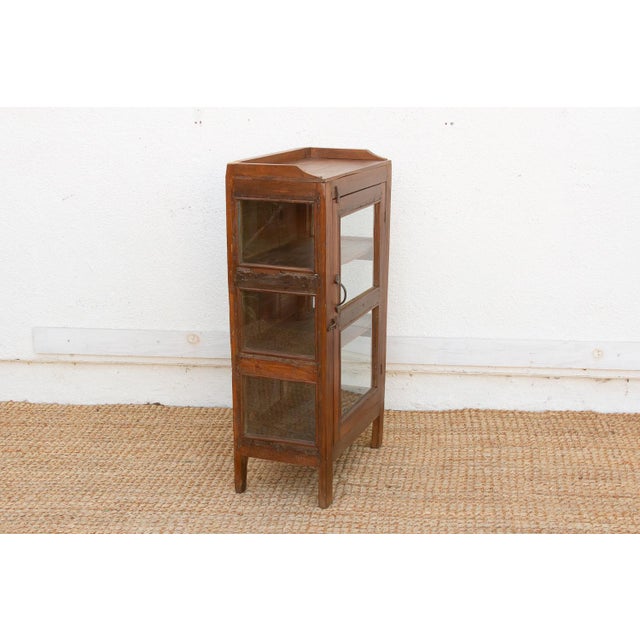 English Small Antique Apothecary Glass Cabinet For Sale - Image 3 of 7