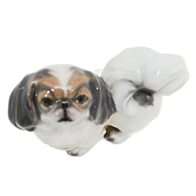 Ceramic Vintage Dahl Jensen Copenhagen Porcelain Pekingese Figurine For Sale - Image 7 of 8
