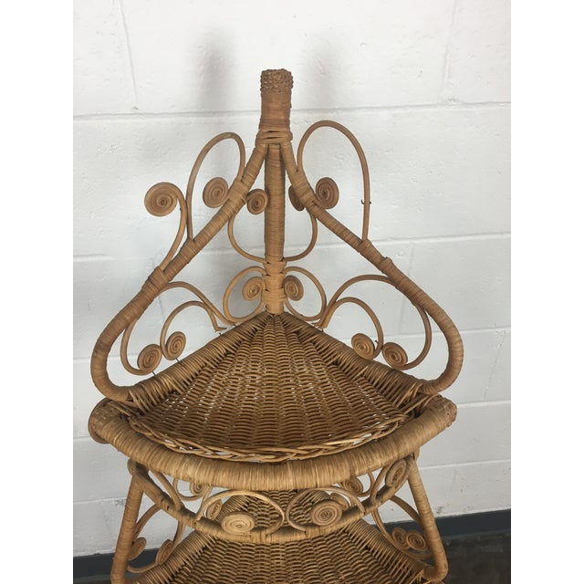 3Tier Vintage Wicker Corner Shelf Chairish