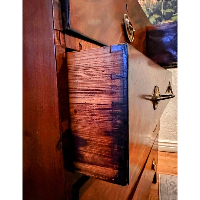 Antique British Mahogany and Walnut Inlaid Chest of Drawers For Sale - Image 12 of 18
