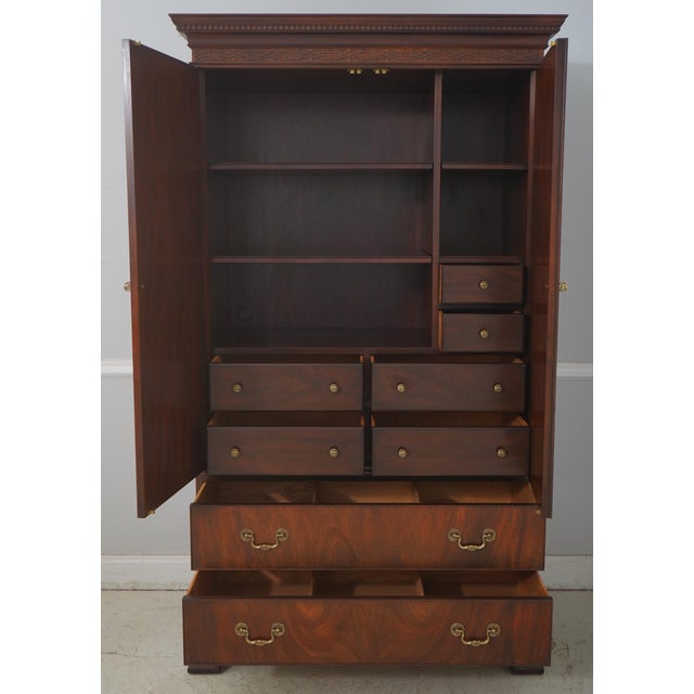 Chippendale Henkel Harris Mahogany Tall Wardrobe Chifferobe Armoire For Sale - Image 3 of 18