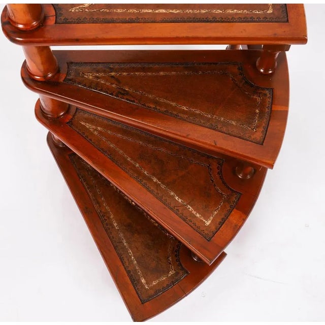 Vintage Spiral Library Steps in Mahogany, 20th Century For Sale - Image 3 of 13