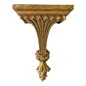 Vintage French Provincial Gilt Wall Shelf Sconce