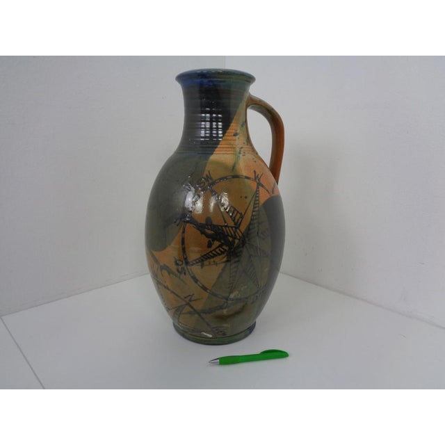 Large Danish Studio Ceramic Vase with Cardinal Points, 1960s For Sale - Image 4 of 18