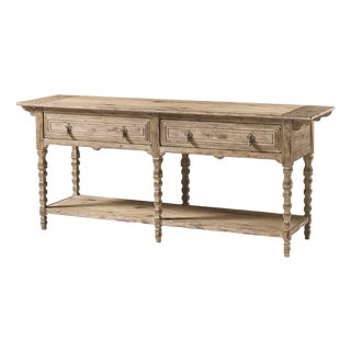 Rustic Farmhouse Tapered-Leg Console Table For Sale