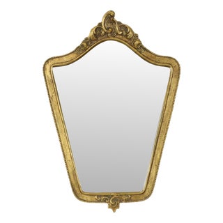 Baroque French Crested Mirror with Gold Leaf Gilt, 1960s For Sale