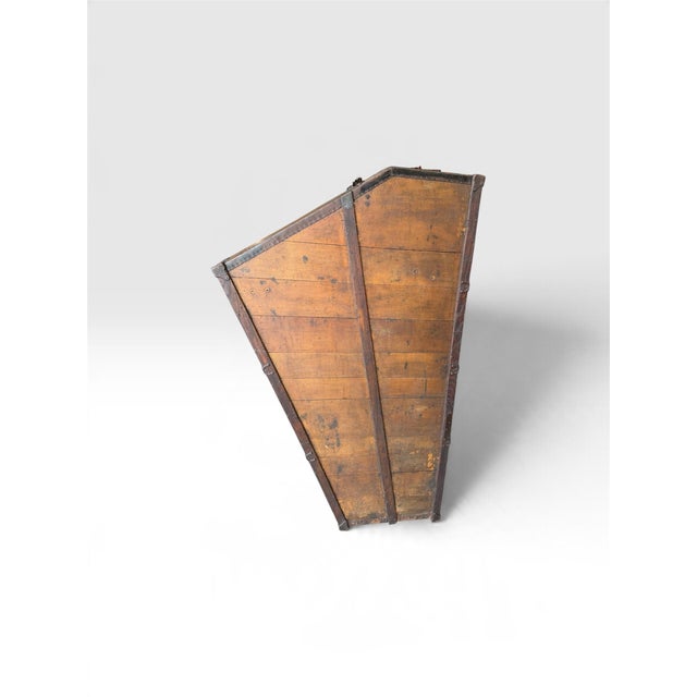 Antique 1920s Wooden Harp Travel Case Converted Into a Unique Bar Cabinet – 76” For Sale - Image 12 of 12