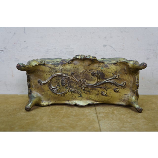 Antique Art Nouveau Brainard & Wilson B&w Jewelry Keepsake Casket Box 8" For Sale - Image 13 of 16