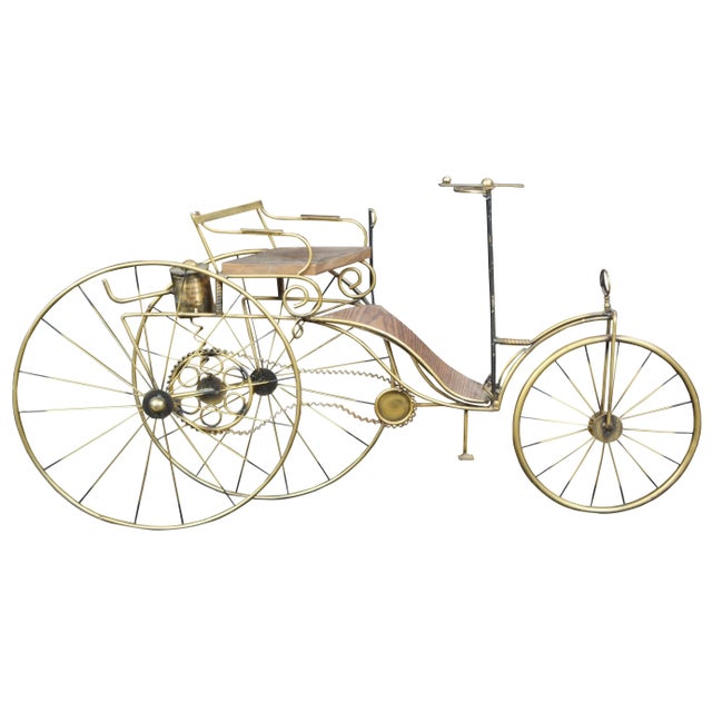 1986 Curtis Jere Karl Benz Mercedes Brass Bicycle Sculpture Mid Century Modern For Sale - Image 11 of 11