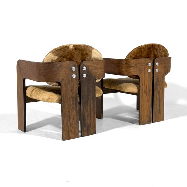 1960s Pair of Italian Lounge Chairs Attributed to Tobias Scarpa For Sale - Image 5 of 13