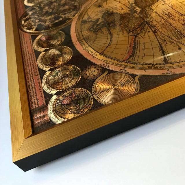 Framed Gold Foil World Map Print Chairish