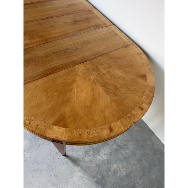 Mid Century Modern Burl Wood Expandable Dining Table For Sale - Image 11 of 18