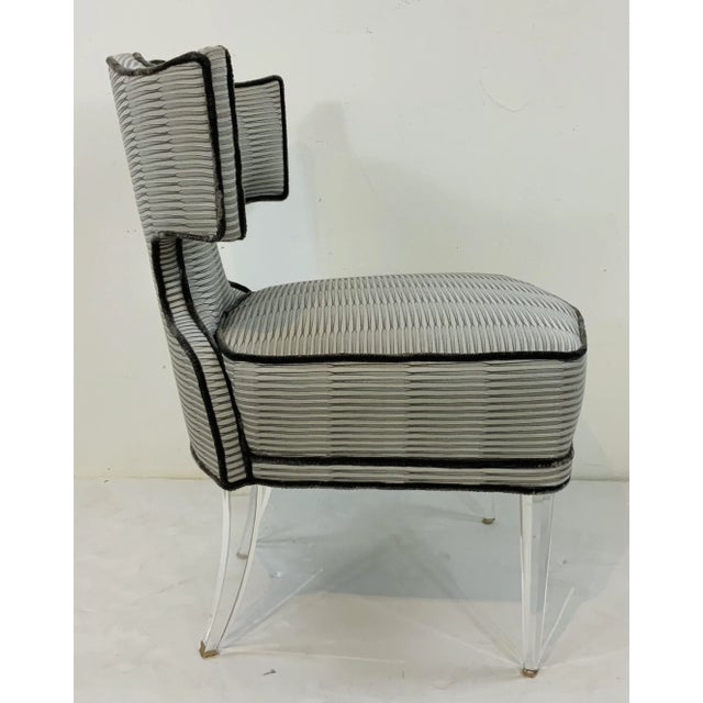 Caracole Modern Gray Facet-Nating Slipper Chairs Pair For Sale In Atlanta - Image 6 of 8