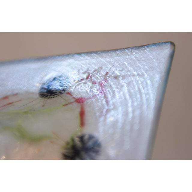 Black Mid Century Modern Higgins Fused Glass Bowl With Hanging Man Signature., 1950's For Sale - Image 8 of 11