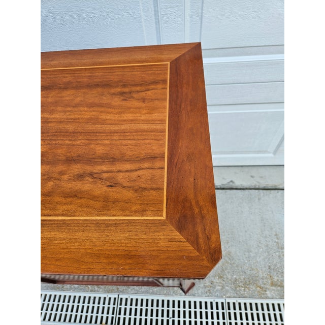 Baker Furniture Cherry Sideboard Credenza With Diamond Pattern Inlay For Sale - Image 14 of 14
