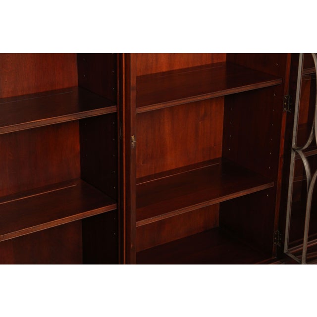 Charak Furniture Company Charak Georgian Style Mahogany Hand Crafted Breakfront For Sale - Image 4 of 14