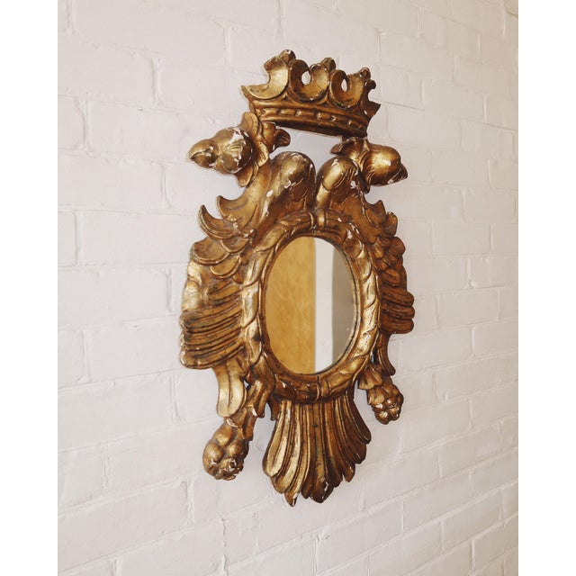 Antique European Giltwood Double Eagle Wall Mirror For Sale - Image 4 of 16