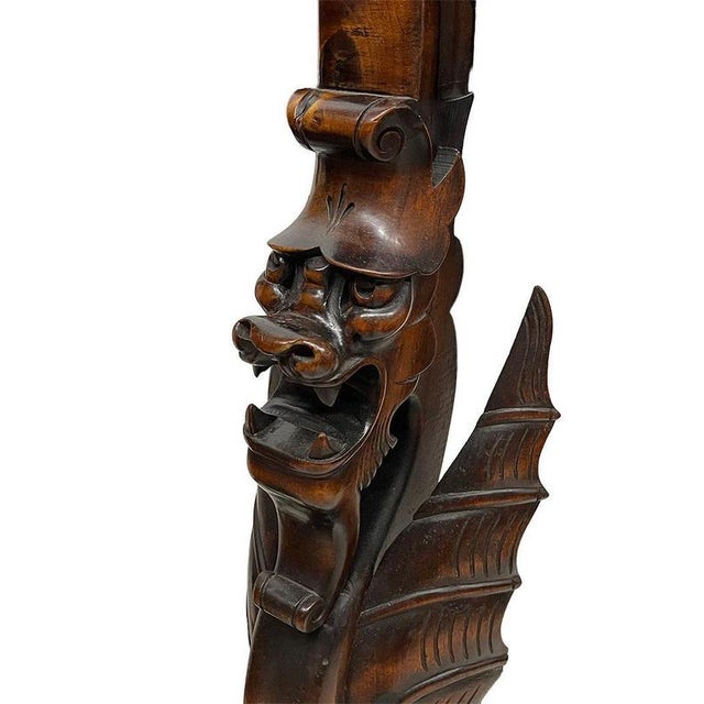 Asian Carved Plant Tables with Dragons, 1920, Set of 2 For Sale - Image 14 of 17
