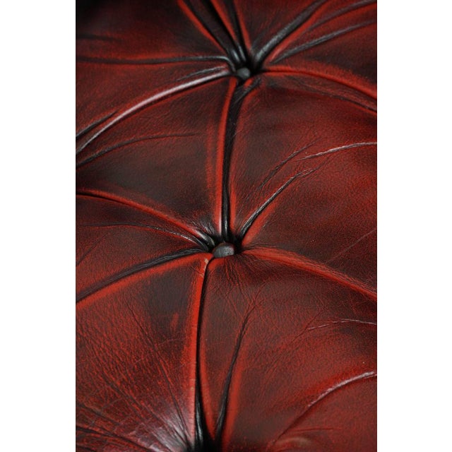 Chesterfield Button Seat Chair in Cowhide For Sale - Image 16 of 18