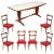 Dining Table and Chairs by Melchiorre Bega for La Permanente Mobili Cantù, 1940s, Set of 7 For Sale - Image 16 of 16