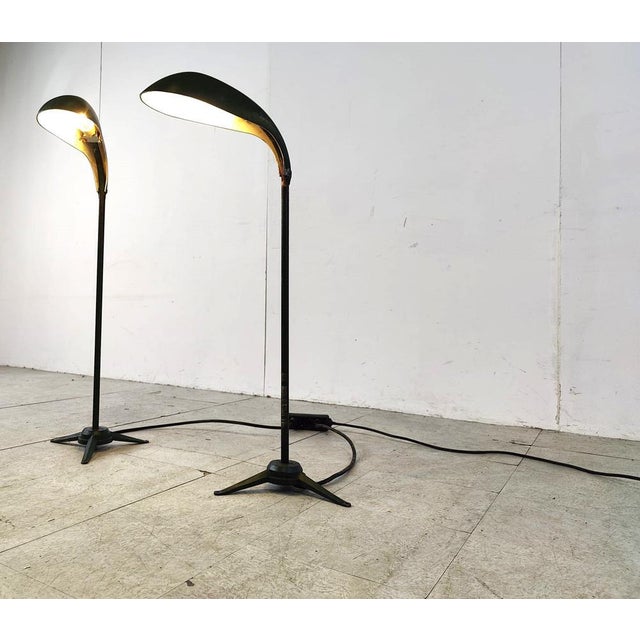 1970s Vintage Metal Floor Lamps, 1970s, Set of 2 For Sale - Image 5 of 8