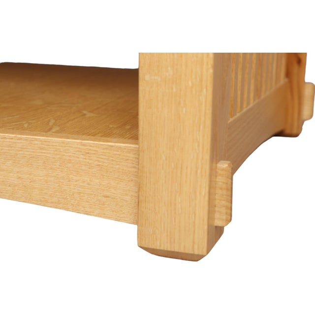 Custom Oak and Marble Craftsman Bookcase For Sale - Image 9 of 10
