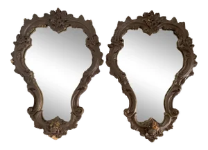 Antique French Rococo Mirrors - a Pair