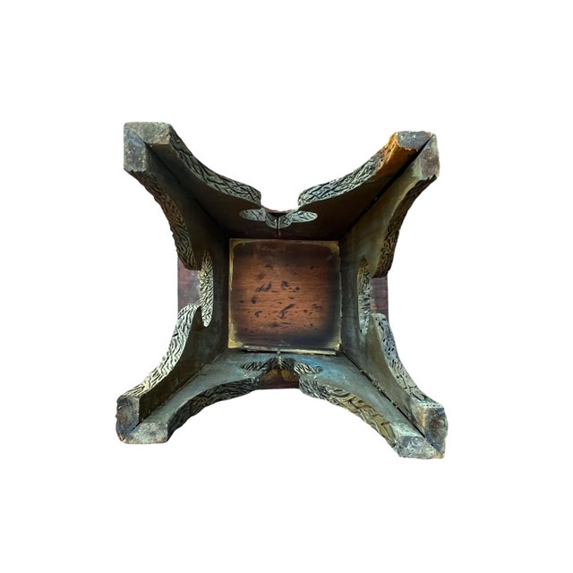 Early 20th Century Hand-Carved Chartreuse Chair With Anemone Motif Attributed to Liberty & Co, London For Sale - Image 10 of 16