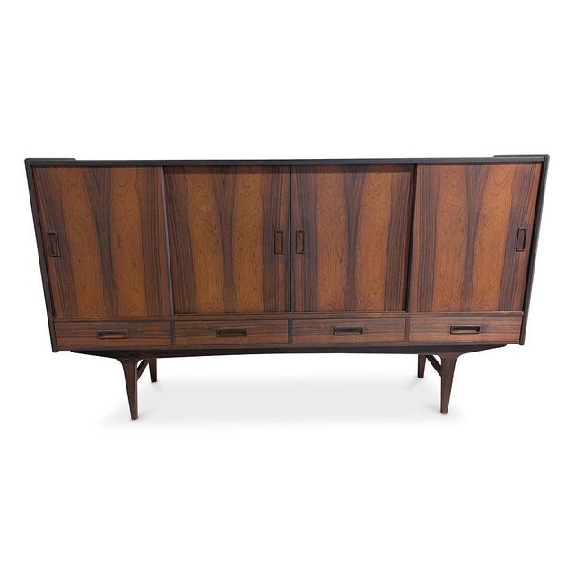 1950s Rosewood Credenza w Dry Bar Borge Sindahl For P. Westergaard, Attributed For Sale In New York - Image 6 of 8
