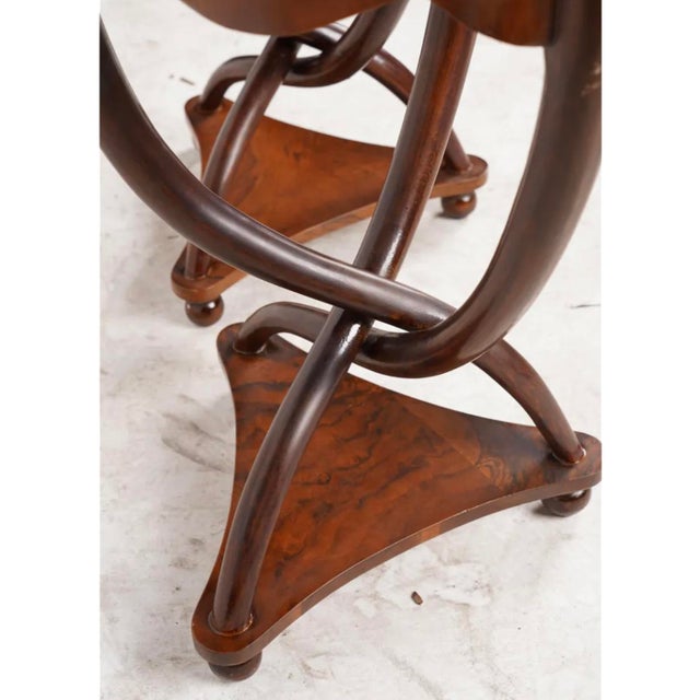 Late 20th Century Art Deco Curved Leg Side Tables - a Pair For Sale - Image 4 of 8