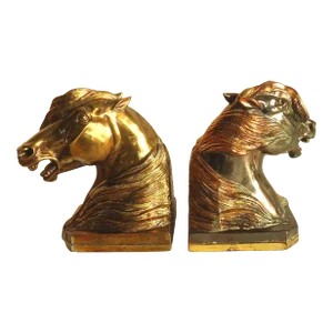 1940s Dodge "Angry Stallions" Bookends by Gladys Brown Edwards - a Pair