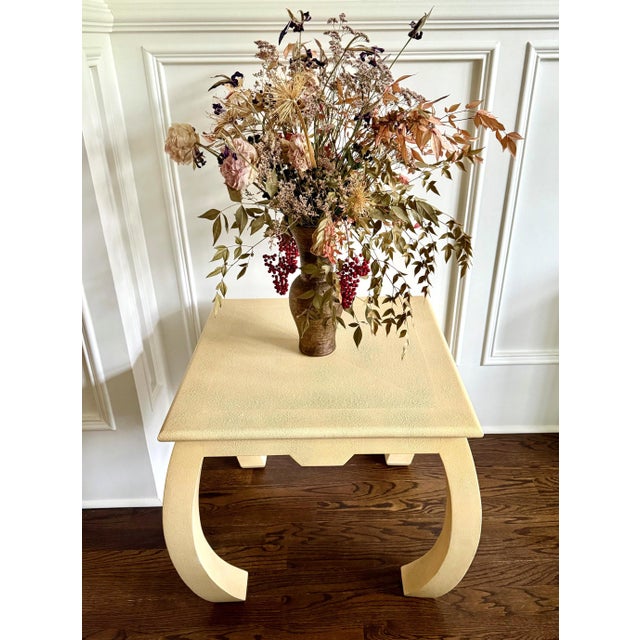 1970s Embossed Leather Square Table Karl Springer For Sale - Image 14 of 15
