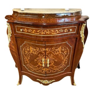 French Style Copper Commode Marble Topped For Sale