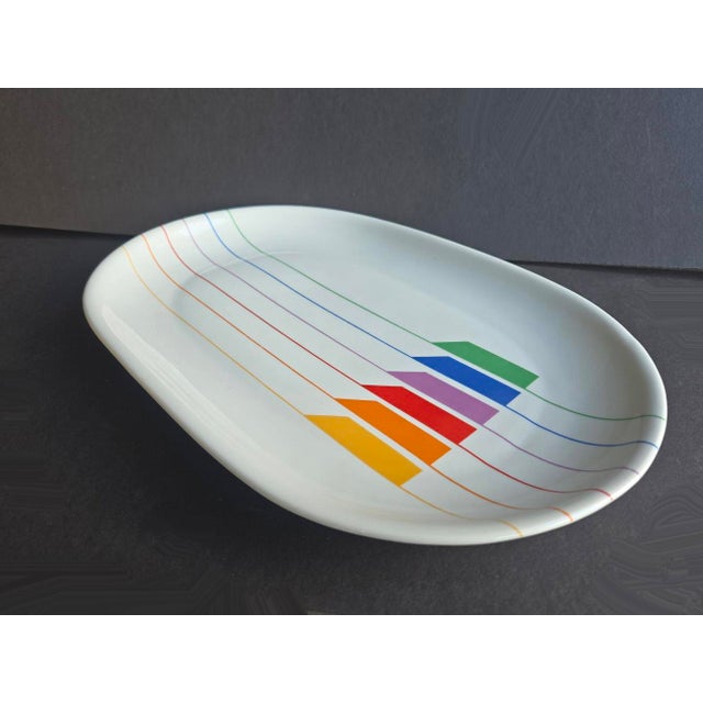 Offered is a large pill shaped oval serving platter by Block in their Sextet pattern in the Harmony color wave. The line...
