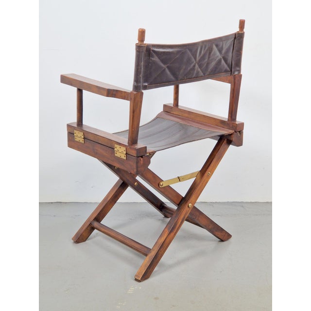 Vintage Director's Chair in Leather, 1970s For Sale - Image 9 of 11