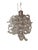 1970s 3-light chandelier with metal frame and clear glass spiral-shaped pendants. the chandelier has a lamp holder that...
