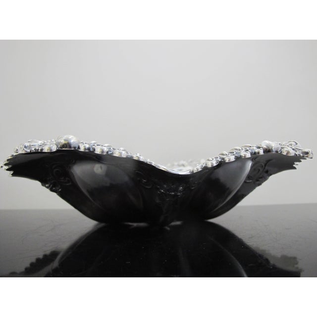 Alvin Art Nouveau Style Sterling Silver Ornate Flower Vege or Fruit Bowl 2583-1 For Sale - Image 4 of 6
