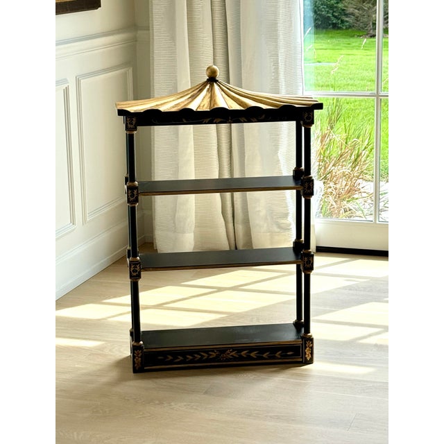 1970s Union National Chinoiserie Pagoda Wall Étagère / Shelf For Sale - Image 10 of 11
