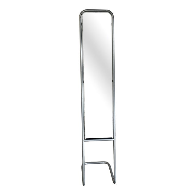 Modernist Cheval Mirror in Grey Tubular Metal, 1970s For Sale