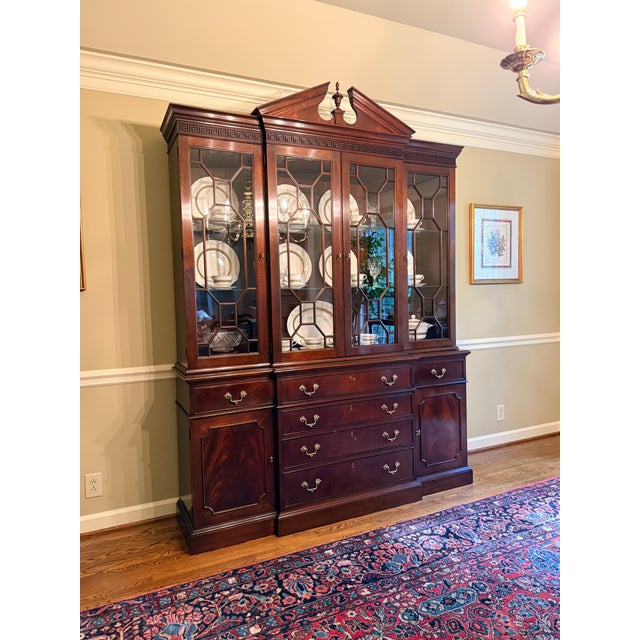 Stickley Furniture Flame Mahogany Georgian Breakfront For Sale - Image 11 of 11