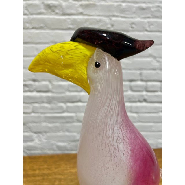 1970s Hand Blown Murano Glass Toucan Bird Sculpture For Sale - Image 5 of 13
