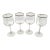 Vintage Clear Wine Glasses With Gold Rims - A Set of Four For Sale