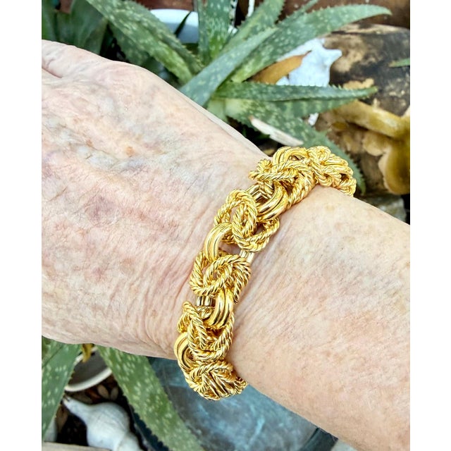 Vintage Italian 14k Gold Woven Link Necklace and Bracelet Set For Sale - Image 18 of 18