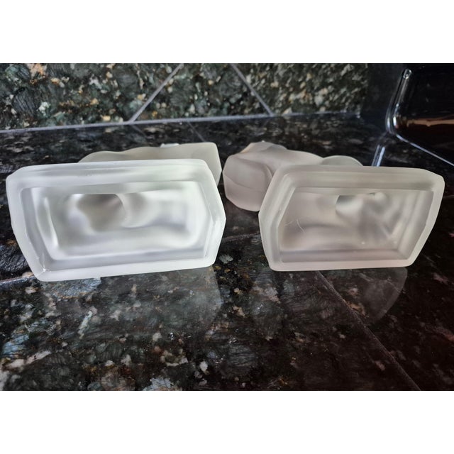 Early 20th Century Vintage Art Deco Frosted Satin Glass Rearing Horse Bookends - A Pair For Sale - Image 5 of 8