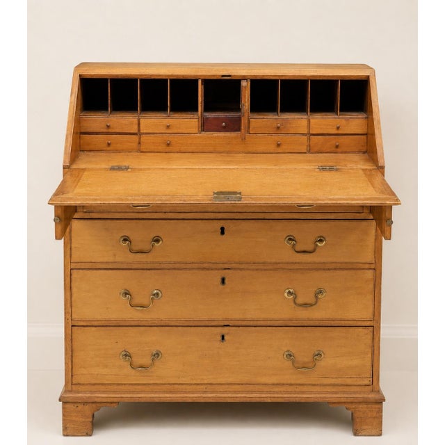 Traditional 18th Century English Pine Georgian Slant-Front Bureau Secretary Desk For Sale - Image 3 of 7