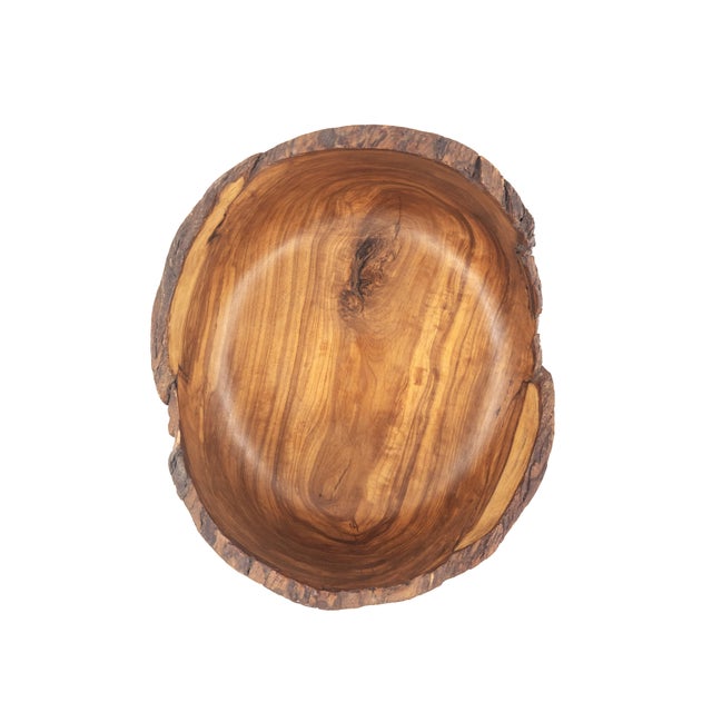 Hand-Carved Peruvian 10.75" Olive Wood With Stunning Live Edges For Sale - Image 9 of 10