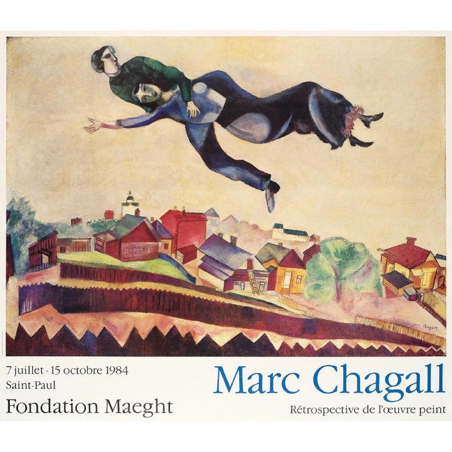 Marc Chagall, Couple Above the City Poster, 1989, Screen Print