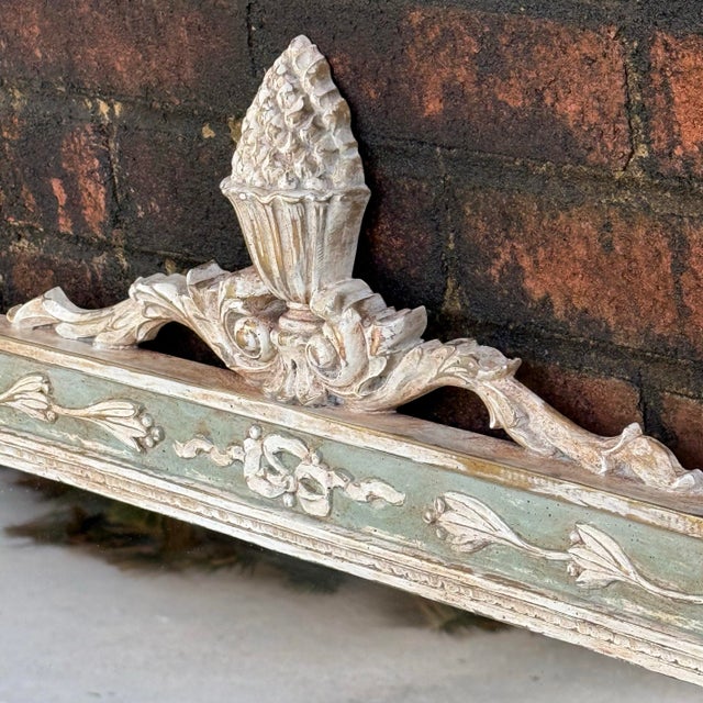 Mid 20th Century Swedish Gustavian Style Trumeau Wall Mirror With Laurel Swags - Newly Painted For Sale In Mobile - Image 6 of 18