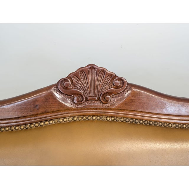 Chippendale Leather Two-Seater Sofa, 1960s For Sale - Image 6 of 17